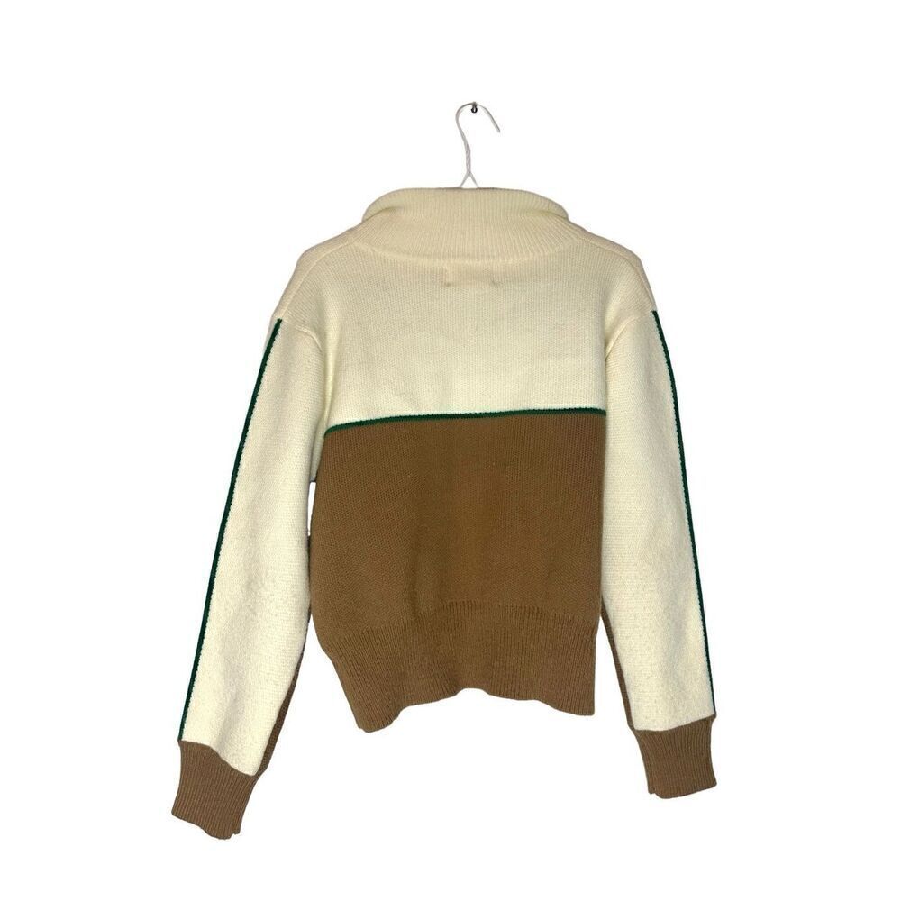 Bucketlist Colorblock Wool Blend Full Zip Knit Cardigan Sweater Brown Medium - Picture 5 of 7
